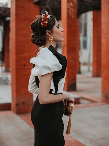 invitadas boda invierno con conjunto de top y falda comprar online