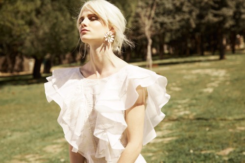 vestidos de volantes de novia de tejido rustico de apparentia