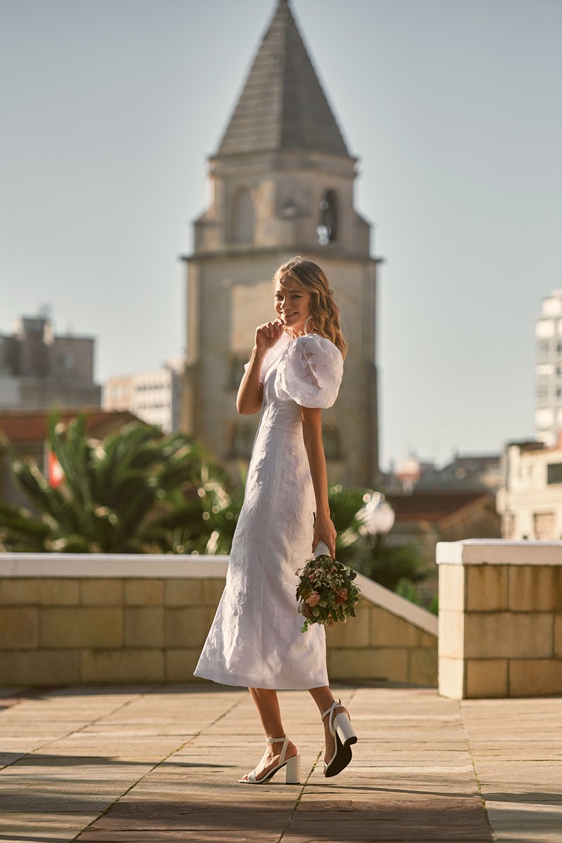 comprar online novia civil vestido flores blanco, mama de comunion, mama de bautizo, para invitadas boda comunion bautizo fiesta graduacion