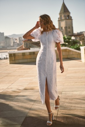 novia civil vestido flores blanco, mama de comunion, mama de bautizo, para invitadas boda comunion bautizo fiesta graduacion